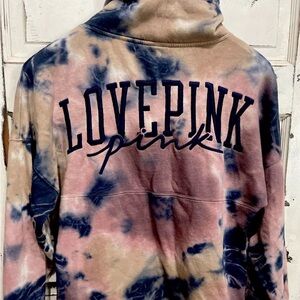 VICTORIA’S SECRET LOVE PINK Women’s Sweatshirt Hoodie XS Tie Dye Pullover